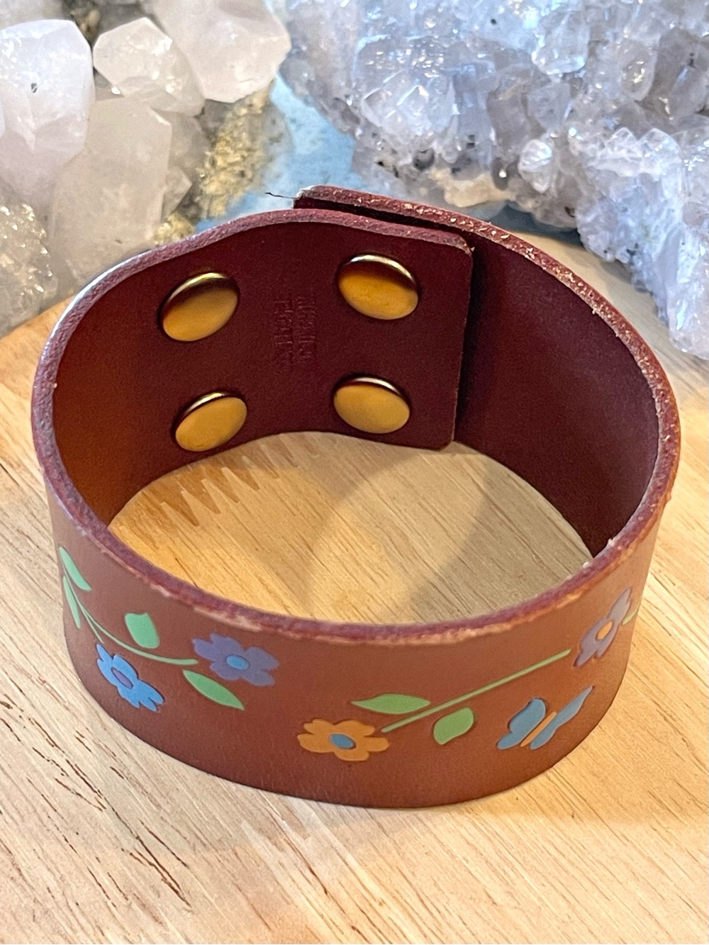 🌑NWOT Patricia Nash Floral Leather Snap Cuff Bracelet🌑 - Picture 2 of 7